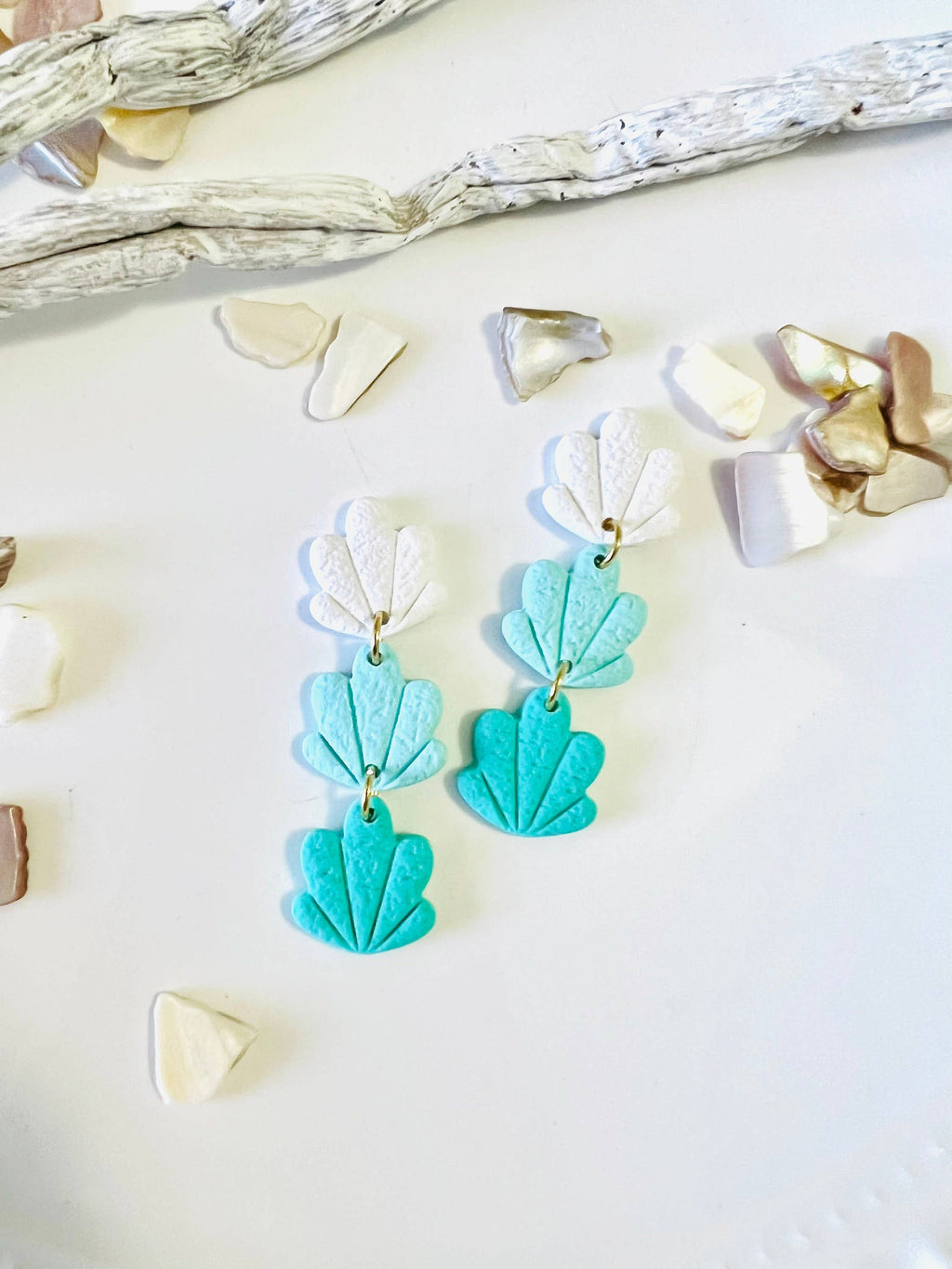 Polymer Clay Shell Earrings