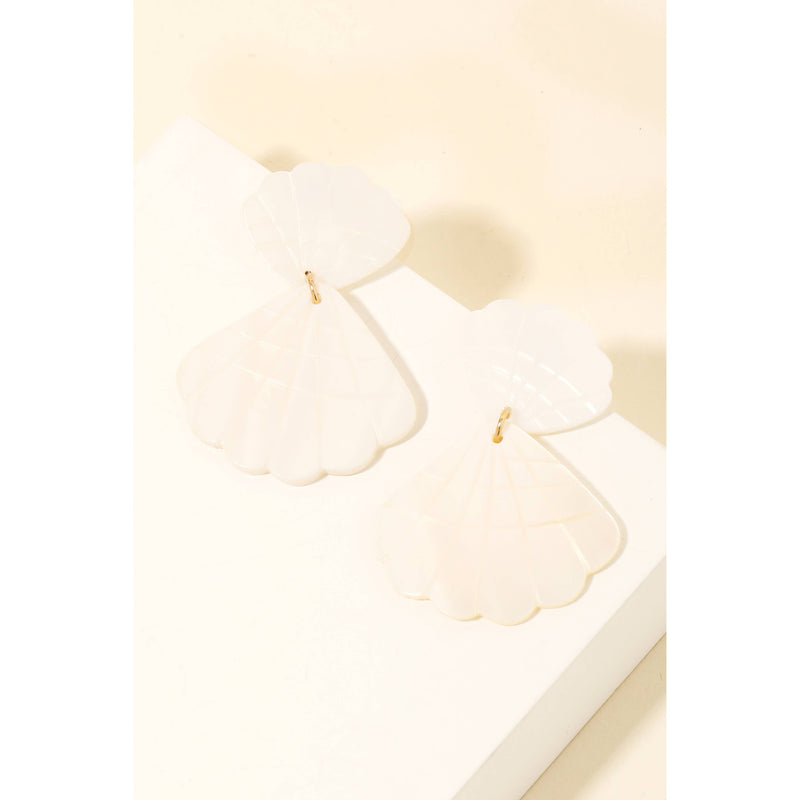 Seashell Clam Dangle Earrings