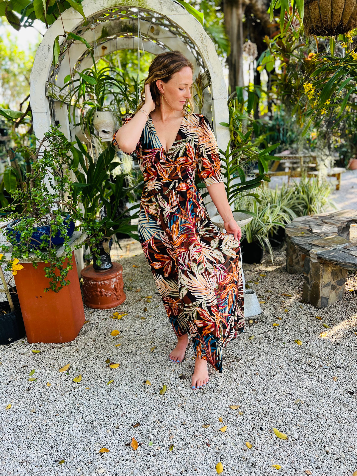 Sunset Beach Surplice Slit Maxi Dress The Banyan Tree Garden & Boutique Sunset Beach Surplice Slit Maxi Dress The Banyan Tree Garden & Boutique