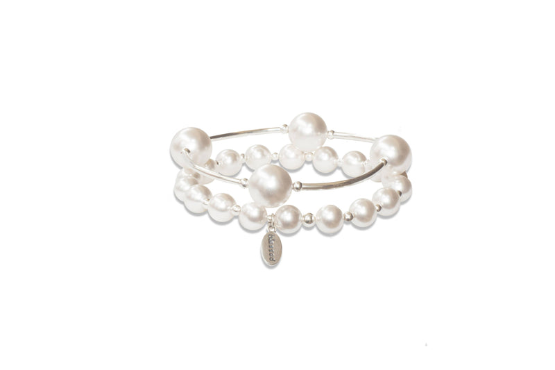 White Pearl Blessing Bracelet 12mm