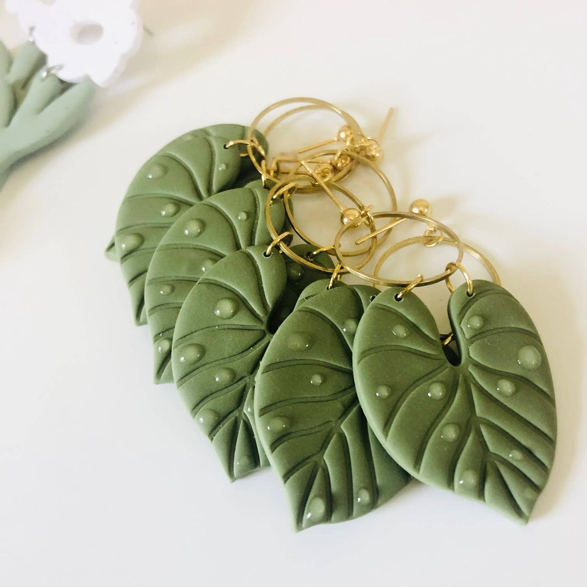 philodendron earrings Philodendron Clay Earrings