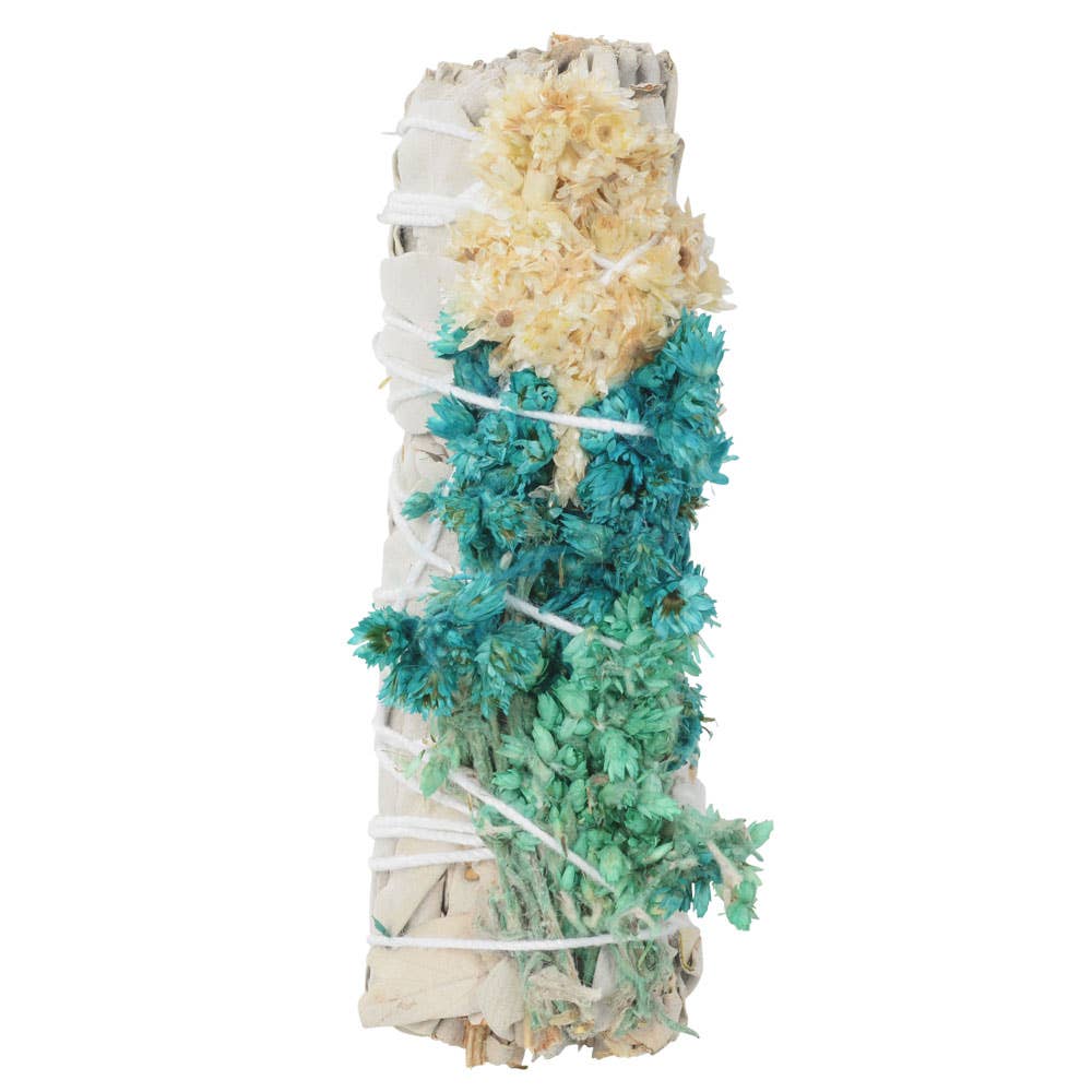 White Sage With Blue Mullein Smudge Stick