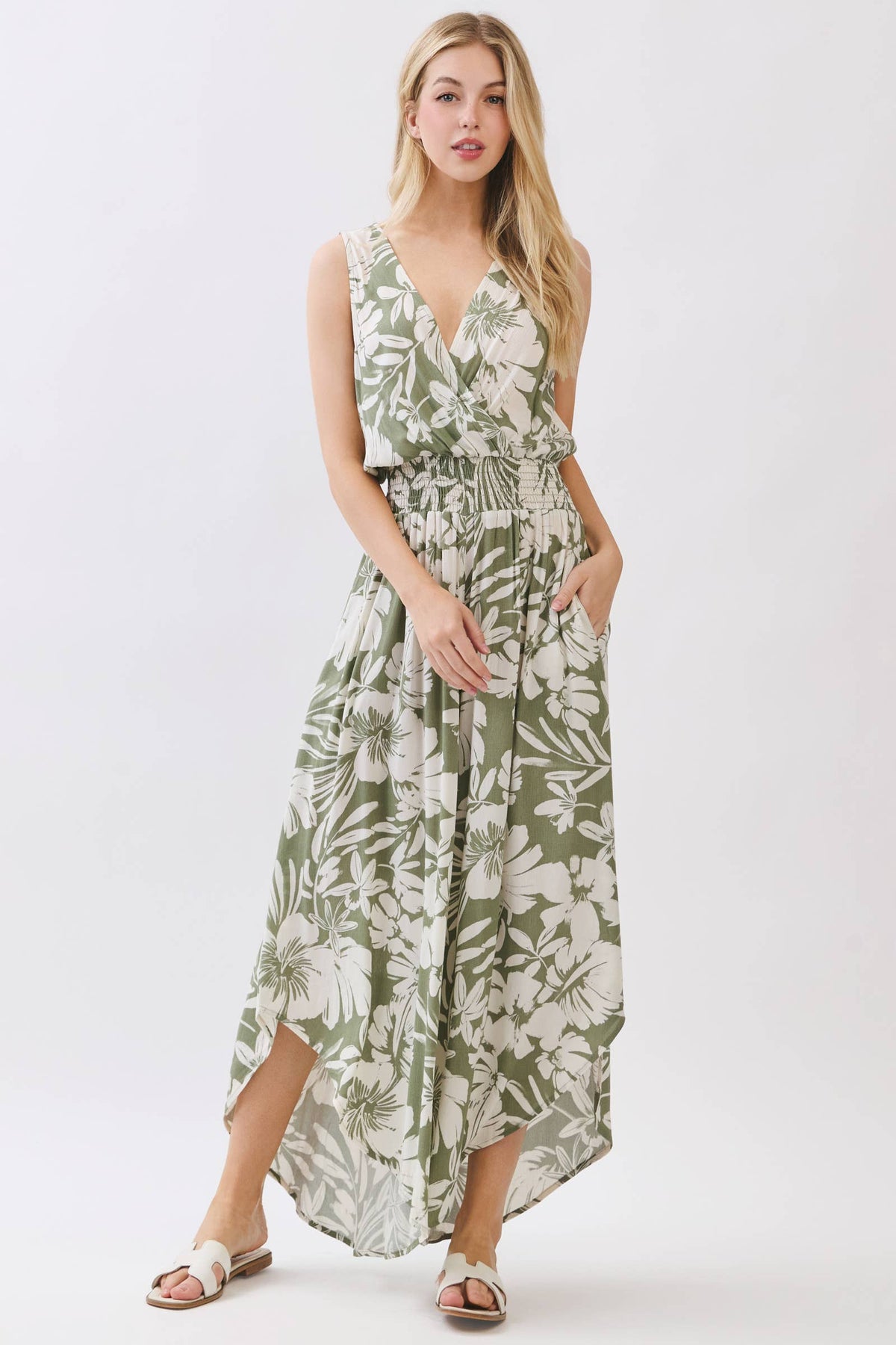 Olive Botanical Jumpsuit