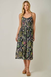 Botanical Gauze Smock Dress