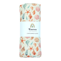 Sandy Seashells Luxury Bamboo Blanket