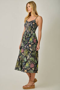 Botanical Gauze Smock Dress