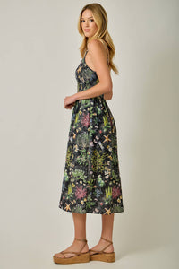 Botanical Gauze Smock Dress