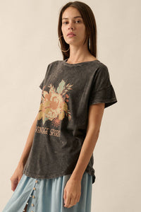 Vintage Spirit Flower Mineral Wash Graphic Tee