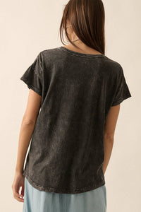 Vintage Spirit Flower Mineral Wash Graphic Tee