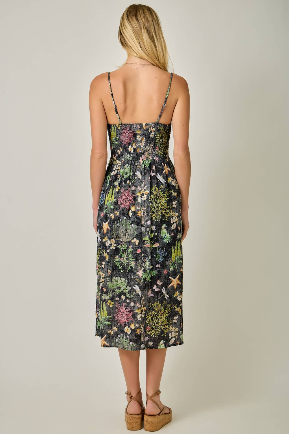 Botanical Gauze Smock Dress