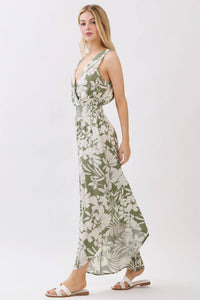 Olive Botanical Jumpsuit