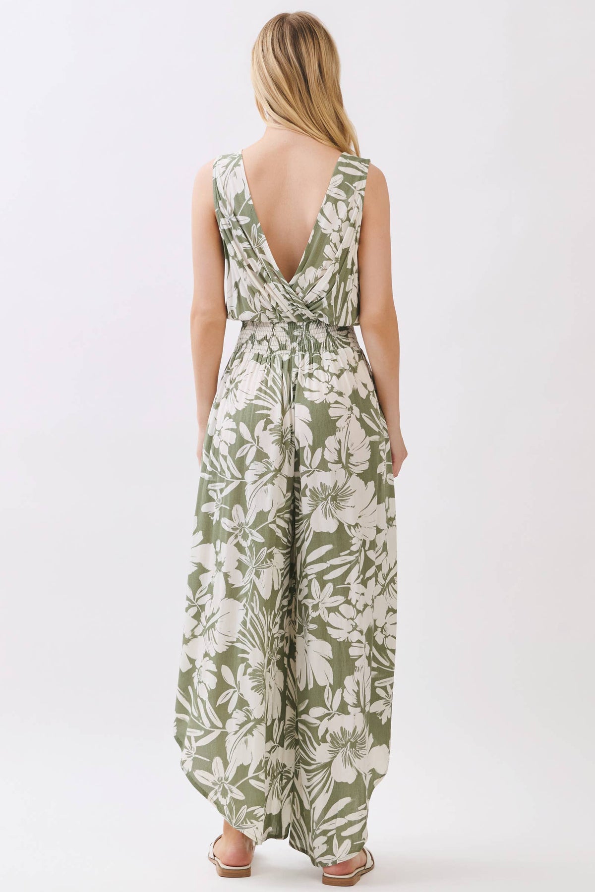 Olive Botanical Jumpsuit