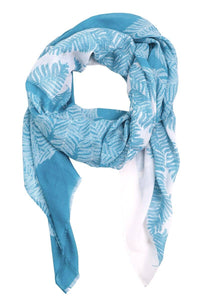 Vibrant Colored Fern Print Scarf