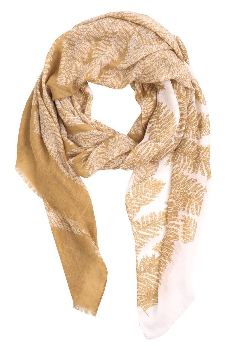 Vibrant Colored Fern Print Scarf