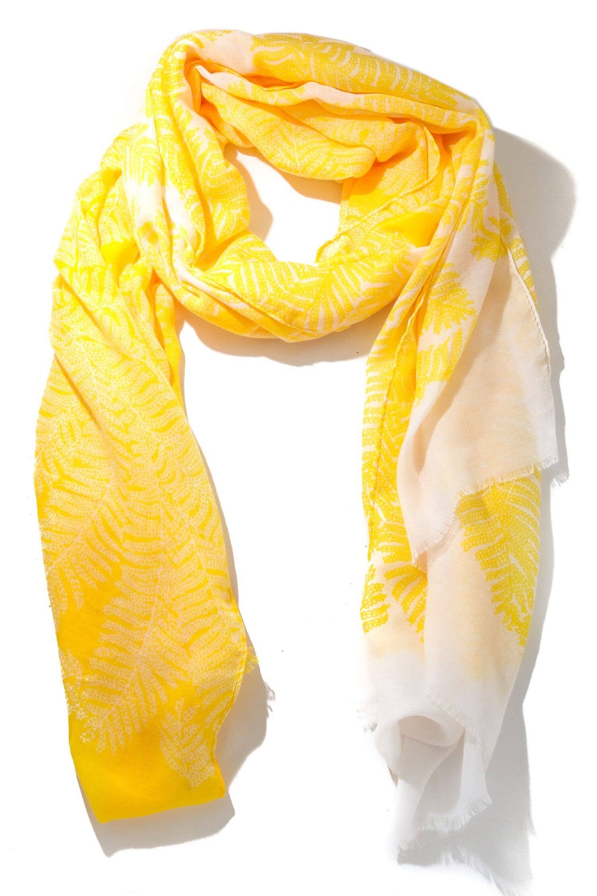 Vibrant Colored Fern Print Scarf
