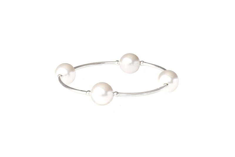 White Pearl Blessing Bracelet 12mm