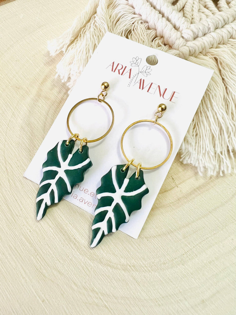 Alocasia Polymer Clay Earrings