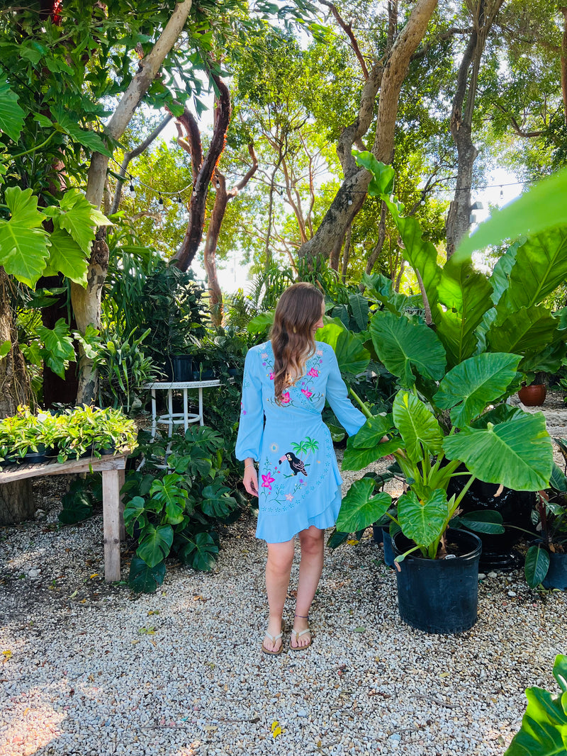 Costa Rica Mini Wrap Dress